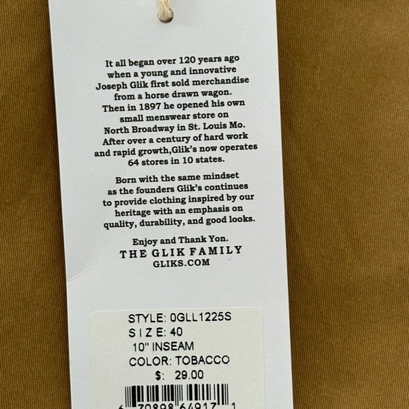 Men's Glinks 1987 Golf 40 XL Chino Khakis Shorts Taupe Stretch Casual NWT - Picture 7 of 8